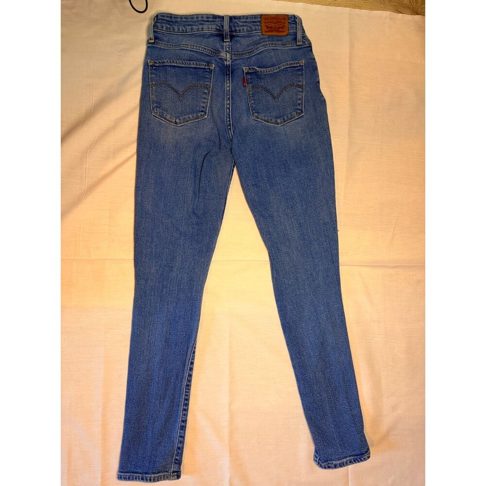 Levi's 721 High-Rise Skinny Jeans - Medium Wash Distressed Ripped Knee- Size 27